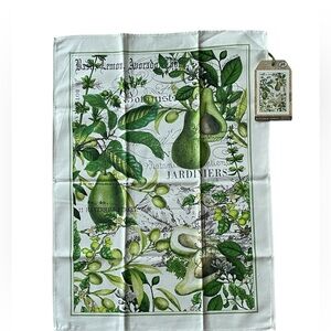 New MICHEL DESIGN WORKS Avocado Garden Motif Cotton Kitchen Towel